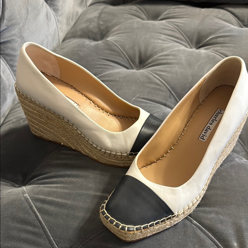 Charles David Women's Black and White Wedge Shoes